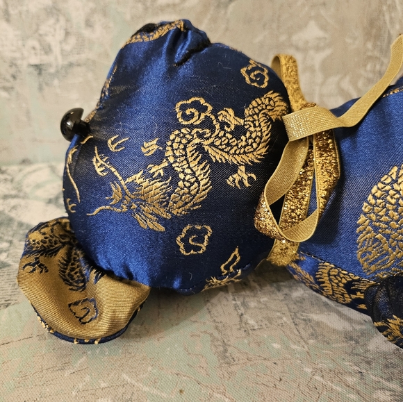 Vintage Asian Handcrafted Chinese Embroidered Silk Teddy Bear Plush - Picture 4 of 14